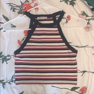 Zara red white and blue halter top